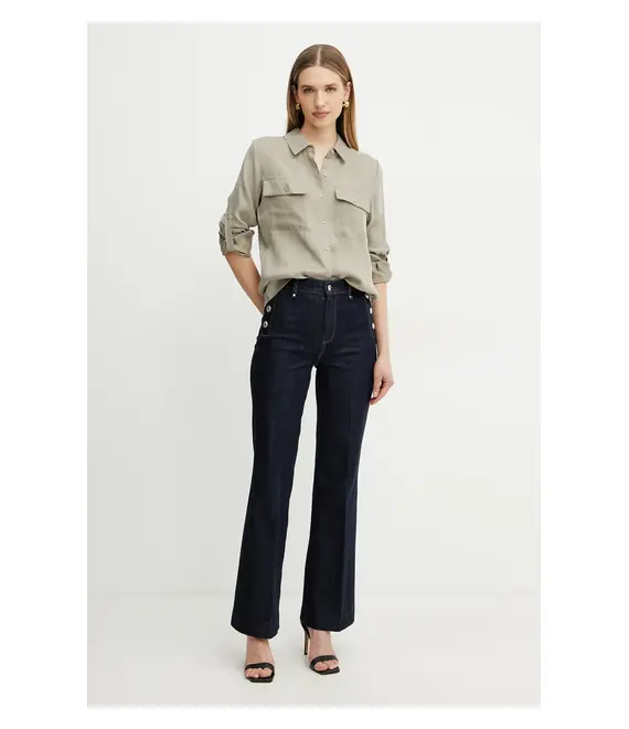 Πουκάμισο Guess ENORA χρώμα: μπεζ, W5GH83 WH5N2