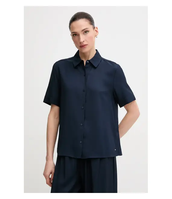 Πουκάμισο Tommy Hilfiger χρώμα: ναυτικό μπλε, WW0WW44683
