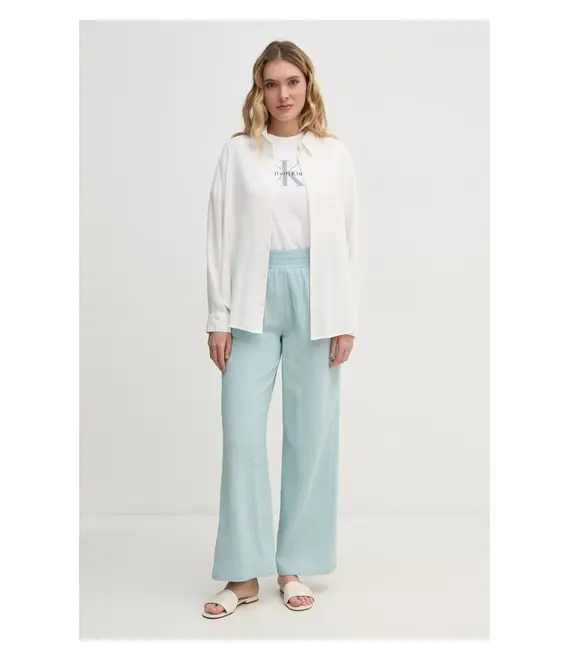 Πουκάμισο από λινό Dkny χρώμα: μπεζ, DJ5W2111