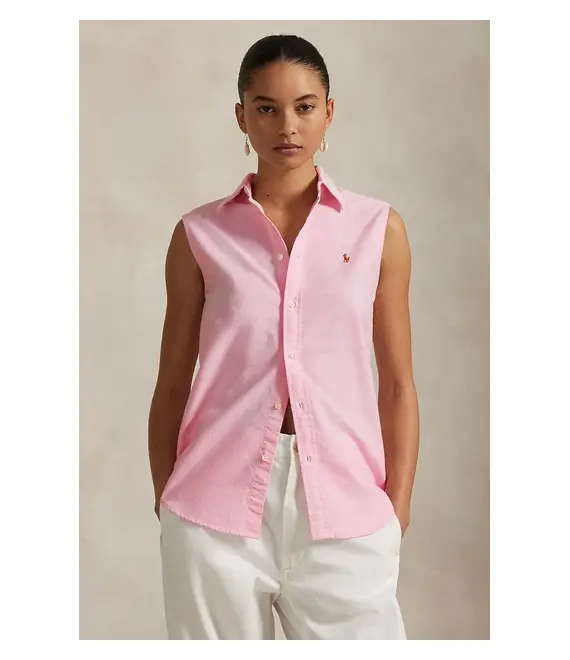 Βαμβακερό πουκάμισο Polo Ralph Lauren χρώμα: ροζ, 211968896