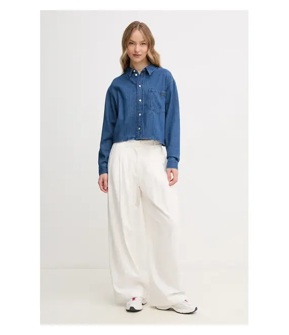 Τζιν πουκάμισο Calvin Klein Jeans χρώμα: μπλε, J20J225518