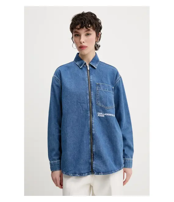 Τζιν πουκάμισο Karl Lagerfeld Jeans χρώμα: μπλε, A2W11020