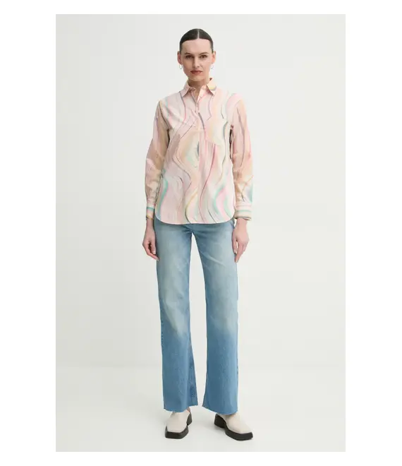 Βαμβακερό πουκάμισο PS Paul Smith χρώμα: ροζ, W2R.331B.P31281
