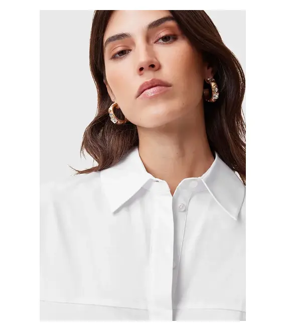 Βαμβακερό πουκάμισο AllSaints TORIA χρώμα: άσπρο, W087PC
