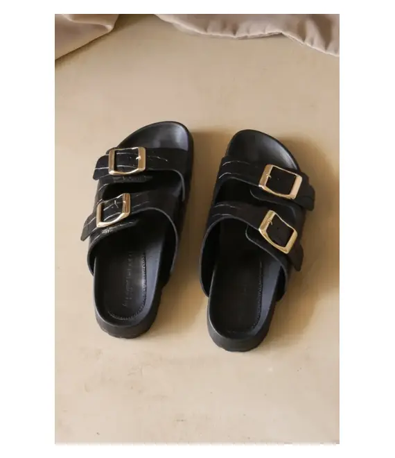 Δερμάτινες παντόφλες Manebi Traveler Nordic Sandals γυναικείες, χρώμα: μαύρο, M 2.2 RT