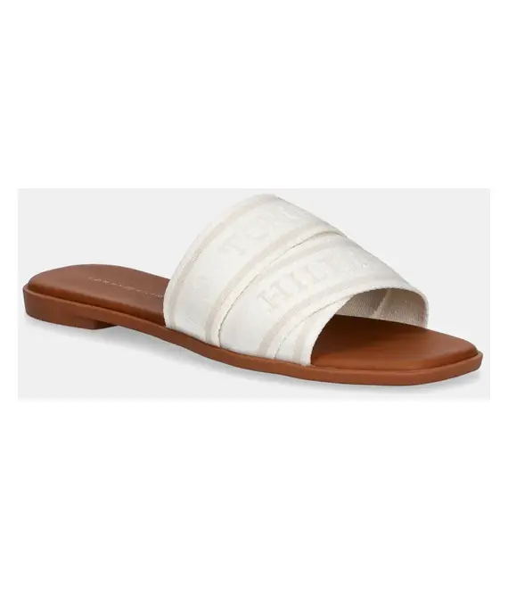 Παντόφλες Tommy Hilfiger TOMMY HILFIGER WEBBING MULE χρώμα: άσπρο, FW0FW08421