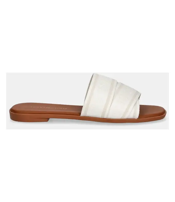 Παντόφλες Tommy Hilfiger TOMMY HILFIGER WEBBING MULE χρώμα: άσπρο, FW0FW08421