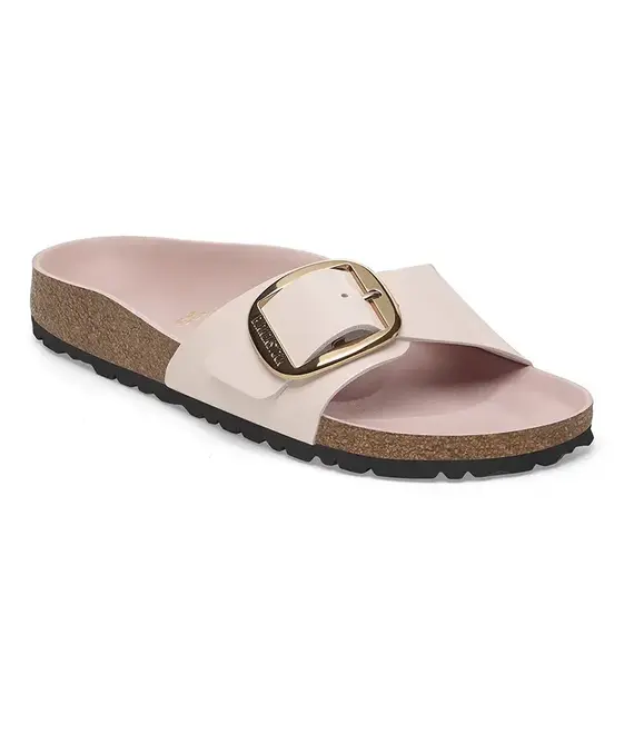 Δερμάτινες παντόφλες Birkenstock Madrid Big Buckle γυναικείες, χρώμα: ροζ, 1029448
