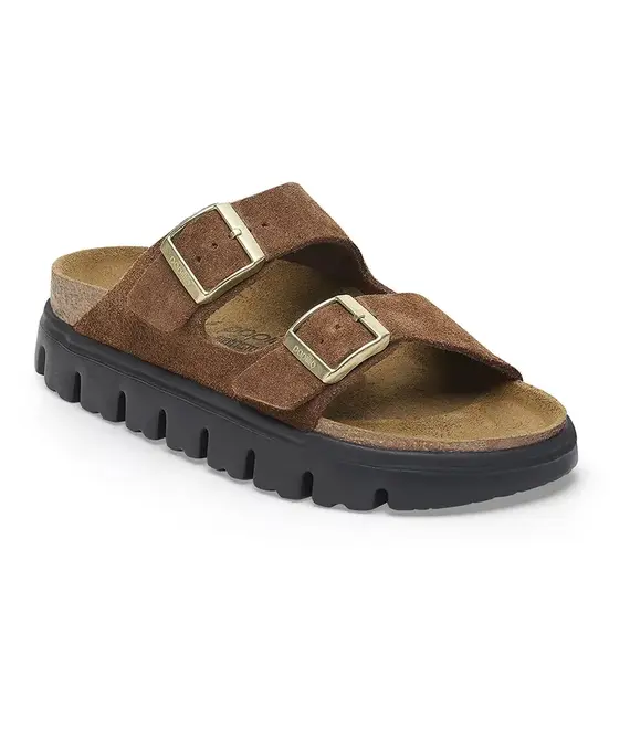 Παντόφλες σουέτ Birkenstock Arizona Chunky Birkenstock x Papillio γυναικείες, χρώμα: καφέ, 1028389