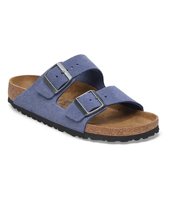 Παντόφλες σουέτ Birkenstock Arizona γυναικείες, χρώμα: μοβ, 1029218
