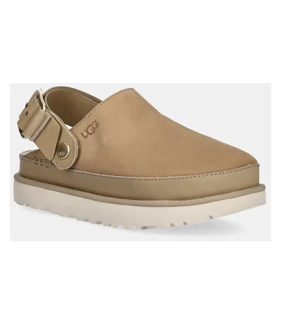 Nubuck παντόφλες UGG Goldenstar Villa Clog χρώμα: μπεζ, 1169590-MDSD