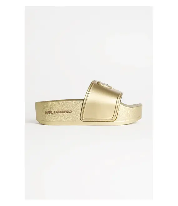 Παντόφλες Karl Lagerfeld KONDO MAXI χρώμα: χρυσαφί, KL80819M