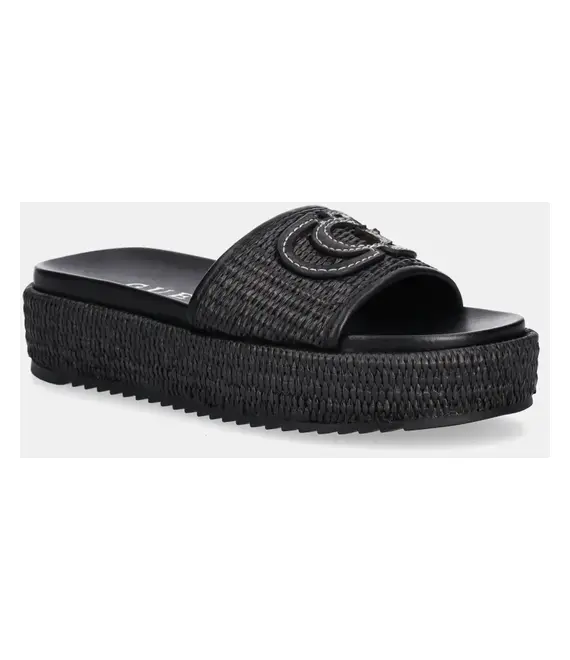 Παντόφλες Guess LONNEY χρώμα: μαύρο, FLJLNY FAB19