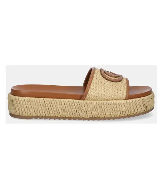 Παντόφλες Guess LONNEY χρώμα: καφέ, FLJLNY FAB19