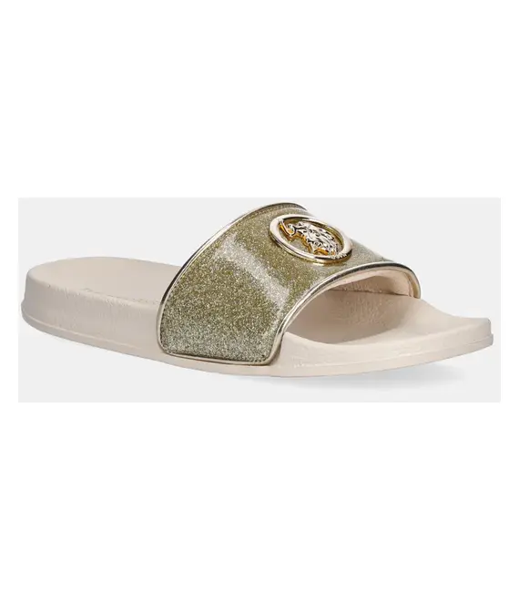 Παντόφλες U.S. Polo Assn. IVY χρώμα: χρυσαφί, IVY002W/5Y2