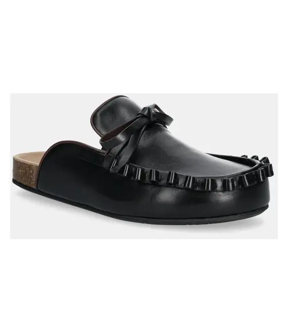 Παντόφλες JW Anderson Ruffle Loafer χρώμα: μαύρο, LF0069 LA0323 999