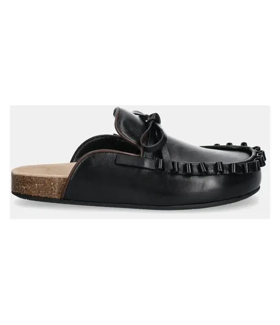 Παντόφλες JW Anderson Ruffle Loafer χρώμα: μαύρο, LF0069 LA0323 999