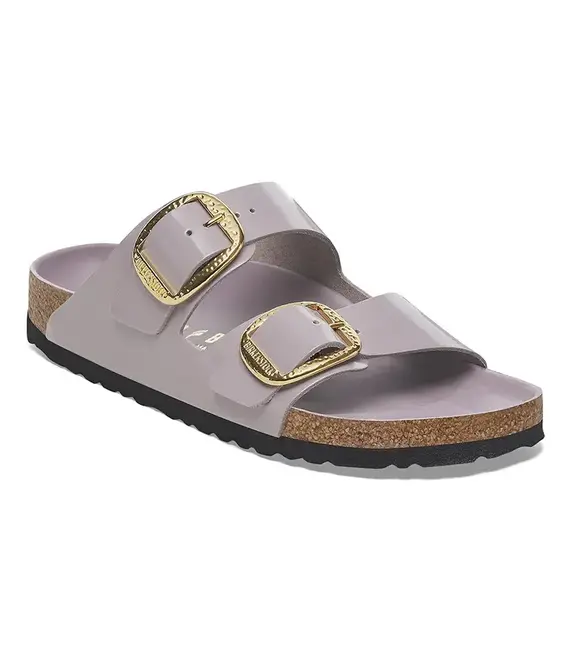 Δερμάτινες παντόφλες Birkenstock Arizona Hammered Buckle γυναικείες, χρώμα: μοβ, 1029784