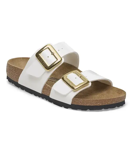 Παντόφλες Birkenstock Sydney Patent Cushion Buckle χρώμα: άσπρο, 1029438