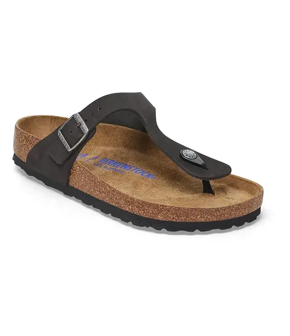Σαγιονάρες nubuck Birkenstock Gizeh SFB χρώμα: μαύρο, 1019023