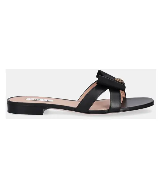 Δερμάτινες παντόφλες Bally γυναικείες, χρώμα: μαύρο, WF105A