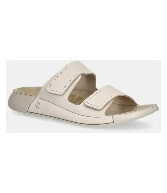 Nubuck παντόφλες Ecco Cozmo 2-Strap χρώμα: μπεζ, 206823-02378