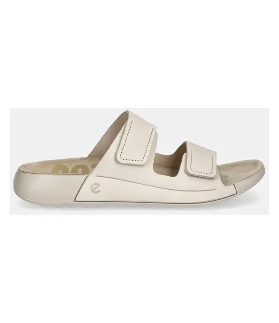 Nubuck παντόφλες Ecco Cozmo 2-Strap χρώμα: μπεζ, 206823-02378