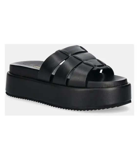 Παντόφλες Buffalo Noa Mule Ms χρώμα: μαύρο, 1602256-BLK