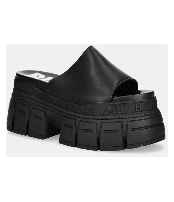 Παντόφλες Buffalo Gospher Mule χρώμα: μαύρο, 1602263-BLK