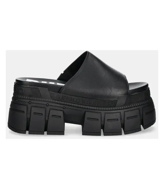 Παντόφλες Buffalo Gospher Mule χρώμα: μαύρο, 1602263-BLK