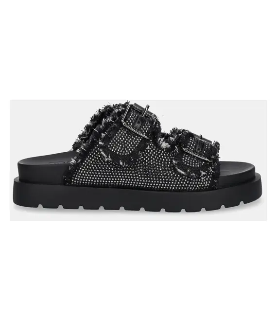 Παντόφλες Buffalo Eve Ari Spark χρώμα: μαύρο, 1602291-BLK