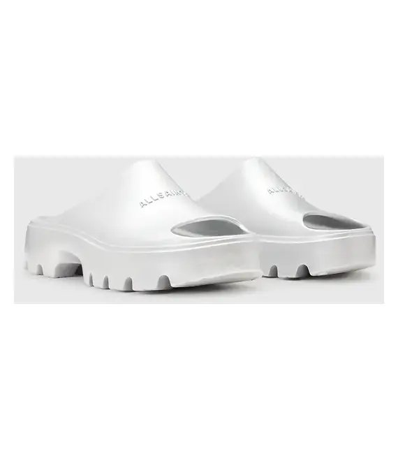 Παντόφλες AllSaints Eclipse Slider χρώμα: ασημί, W033FC