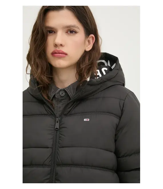 Μπουφάν Tommy Jeans χρώμα: μαύρο, DW0DW20184