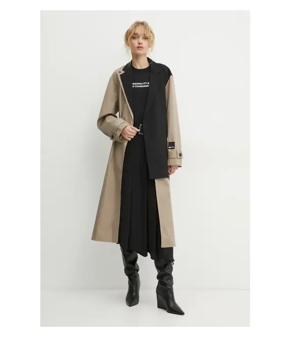 Παλτό Karl Lagerfeld Jeans χρώμα: μπεζ, A1W15011