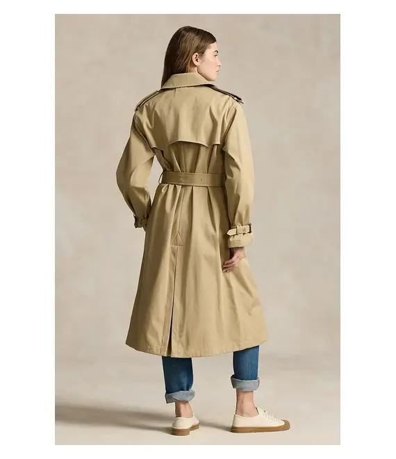 Βαμβακερή καμπαρντίνα Polo Ralph Lauren χρώμα: μπεζ, 211910358