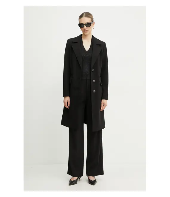 Παλτό Guess GIADA χρώμα: μαύρο, W5RL08 WGVF2