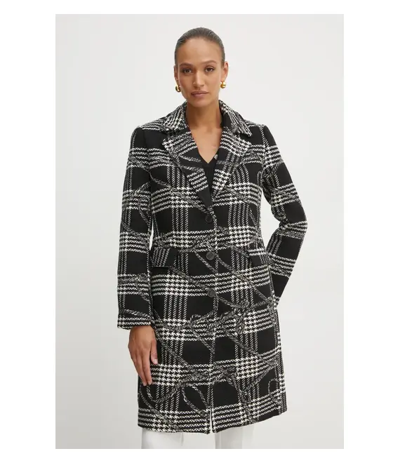 Παλτό από μείγμα μαλλιού Guess DOVER χρώμα: μαύρο, W5RL65 WGWG0