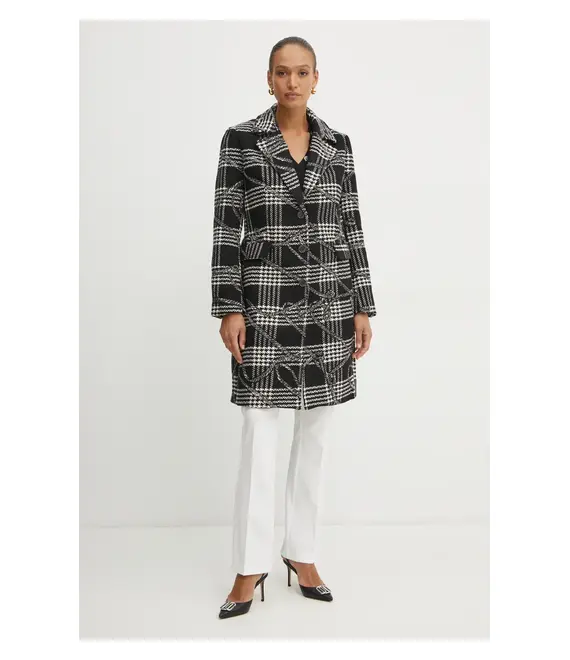 Παλτό από μείγμα μαλλιού Guess DOVER χρώμα: μαύρο, W5RL65 WGWG0