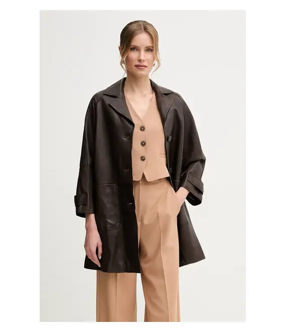 Παλτό Weekend Max Mara χρώμα: καφέ, 2515471011600