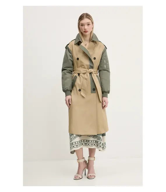 Παλτό Desigual ARKANSAS χρώμα: μπεζ, 25SWEW04