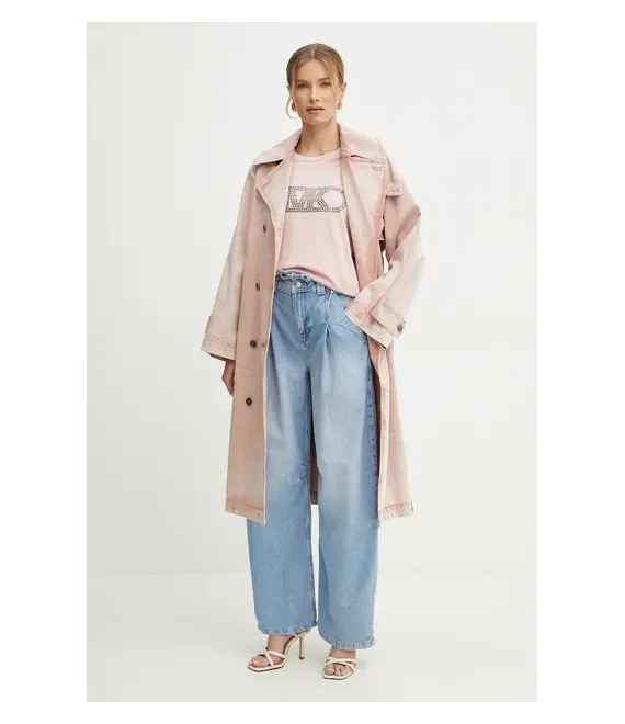 Τζιν καμπαρντίνα MICHAEL Michael Kors χρώμα: ροζ, MS520H84LN