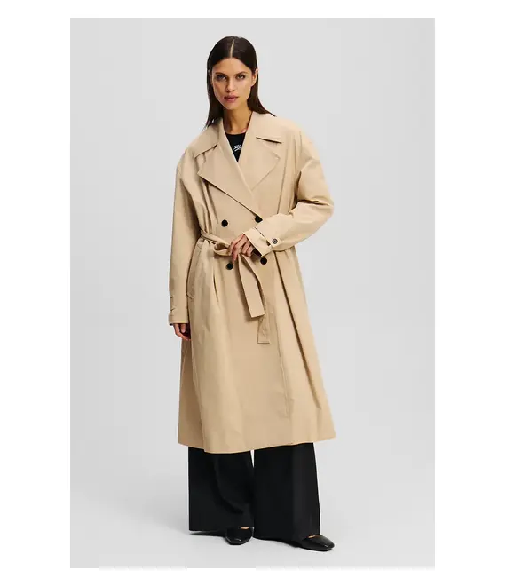Καμπαρντίνα Karl Lagerfeld χρώμα: μπεζ, A2W15009