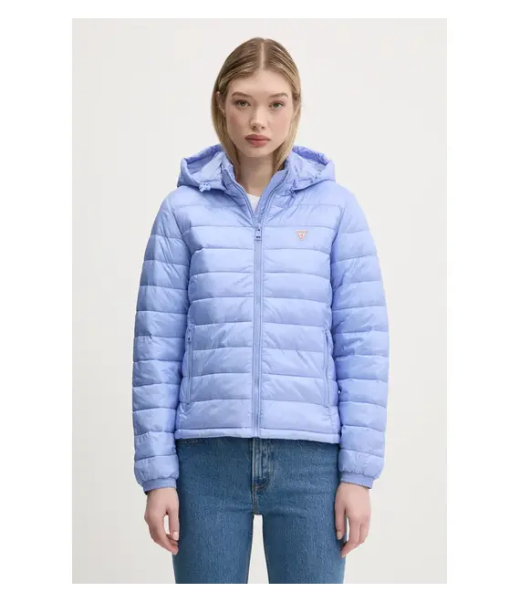 Μπουφάν Guess Jeans χρώμα: μπλε, W5RL99 WHAB2