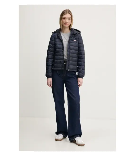 Μπουφάν Guess Jeans χρώμα: ναυτικό μπλε, W5RL99 WHAB2