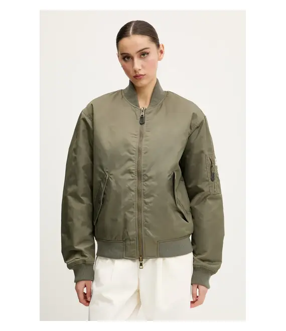 Μπουφάν bomber Guess Jeans χρώμα: καφέ, W5RL81 WHAA2