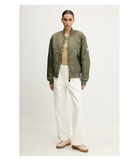 Μπουφάν bomber Guess Jeans χρώμα: καφέ, W5RL81 WHAA2