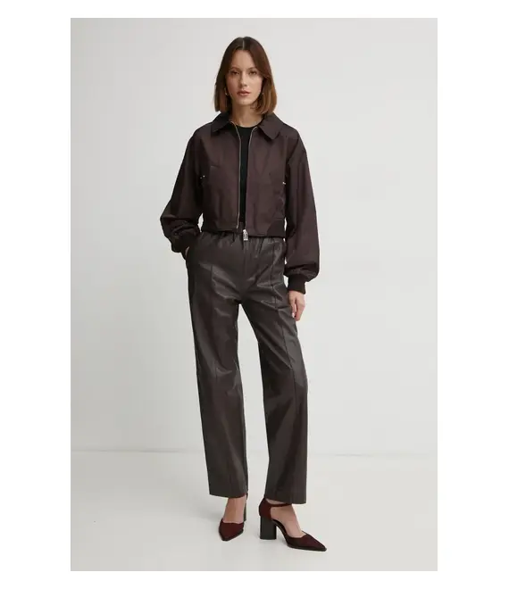 Μπουφάν Victoria Beckham χρώμα: καφέ, 1125WJK006259A