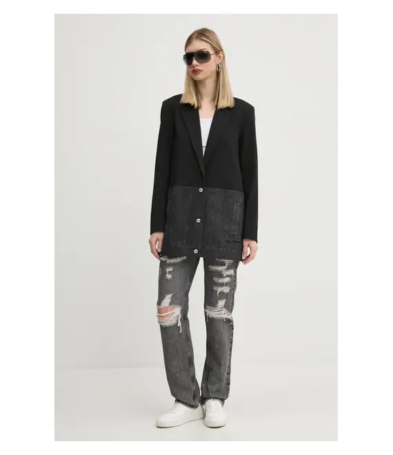 Σακάκι Karl Lagerfeld Jeans χρώμα: μαύρο, A1W14021