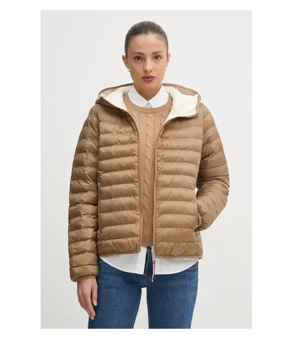Μπουφάν Tommy Hilfiger χρώμα: καφέ, WW0WW45317