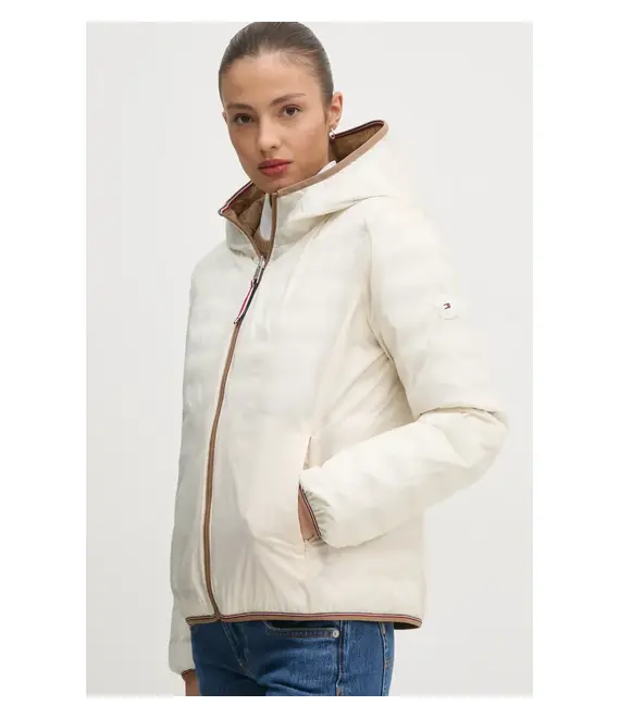 Μπουφάν Tommy Hilfiger χρώμα: καφέ, WW0WW45317